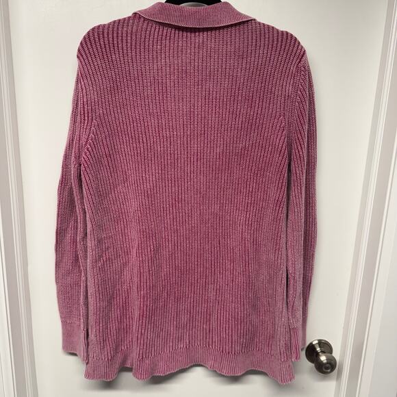 Soft Surroundings Womens Wilde Fiery Fuchsia Pink V Neck Sweater Size Medium - Picture 2 of 9